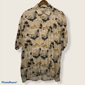 Summa Palm Hawaiian Tropical Short Sleeve Button